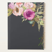 Stoffige roze paarse bloemige trendy monogram planner (Achterkant)