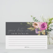 Stoffige roze paarse date night idee shower spel briefpapier (Staand voorkant)