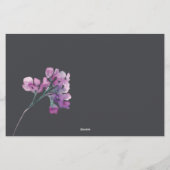 Stoffige roze paarse date night idee shower spel briefpapier (Achterkant)