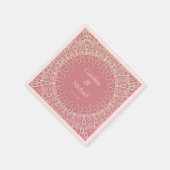  stoffige roze partij bruiloft kant servet (Hoek)