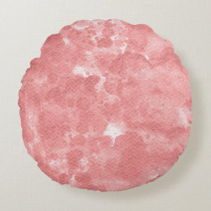Stoffige roze perzik aquarel marmer textuur rond kussen
