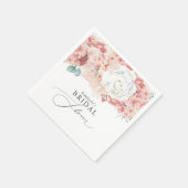 Stoffige roze perzik bloemenkind / bruidsdouche servet (Hoek)