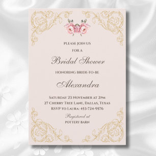 Stoffige Roze Pioen Vintage Bloem Bruidsborrel Kaart