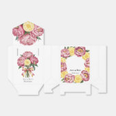 Stoffige roze pioenen en citroen bruiloft bedankdoosjes (Uitgevouwen)