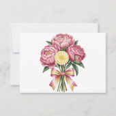 Stoffige roze pioenen en citroen bruiloft bedankkaart (Achterkant)