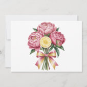 Stoffige roze pioenen en citroen bruiloft RSVP Kaa Kaart (Achterkant)