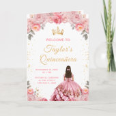 Stoffige Roze Prinses Bloemstuk Quinceañera-Progra Programma (Voorkant)
