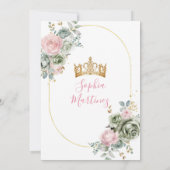 Stoffige Roze Prinses Jurk Sage Bloem Quiñceanera Kaart (Achterkant)