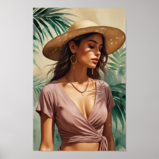 Stoffige Roze Prinses Poster