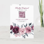 Stoffige Roze Pruim Paarse Bloem QR Code Bruiloft (Achterkant)