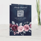Stoffige Roze Pruim Paarse Bloem QR Code Marine Hu (Achterkant)