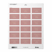 Stoffige Roze Retouradres Etiket (Full Sheet)