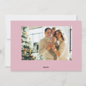 Stoffige roze rode kerstpagode bomen 5-Foto Feestdagenkaart (Achterkant)