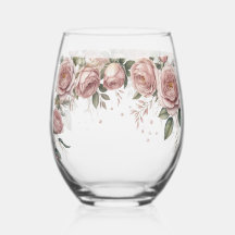 Stoffige Roze Roos Bruiloft Toast Wijn Glas