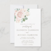 Stoffige Roze Roos Eucalyptus Bloemen Huwelijk Kaart (Voorkant)