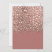 Stoffige Roze Roos Gouden Glitter Confetti Bruilof Save The Date (Achterkant)