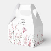 Stoffige roze roos wilde bloemen elegante bloemenb bedankdoosjes (Voorkant Zijde)