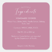 Stoffige Roze Roze Backingrediënt Product Vierkante Sticker (Voorkant)