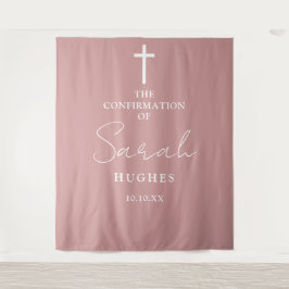 Stoffige Roze Roze Bevestigingsfoto Achtergrond Wandkleed