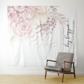 Stoffige Roze Roze Bloemen Huwelijksfotobackdrop Wandkleed (In Situ (horizontaal))