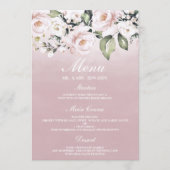Stoffige Roze Roze Blush Waterverf Verjaardag Trou Menu (Voorkant)