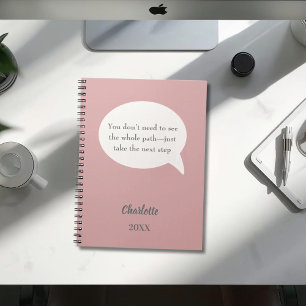 Stoffige roze roze ivoor inspirerend doel citaat notitieboek