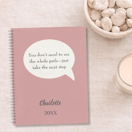 Stoffige roze roze ivoor inspirerend doel citaat notitieboek