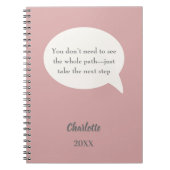 Stoffige roze roze ivoor inspirerend doel citaat notitieboek (Voorkant)