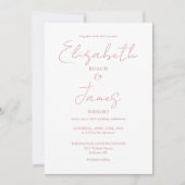 Stoffige Roze Roze Minimalistische Elegante Script Kaart (Voorkant)
