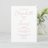 Stoffige Roze Roze Minimalistische Elegante Script Kaart (Staand voorkant)