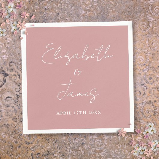 Stoffige Roze Roze Moderne Minimalistische Scripti Servet