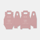 Stoffige Roze Roze Monogram Huwelijk Bedankdoosjes (Uitgevouwen)