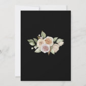 Stoffige Roze Roze Perzik Zwarte Flowy Bruiloft Kaart (Achterkant)