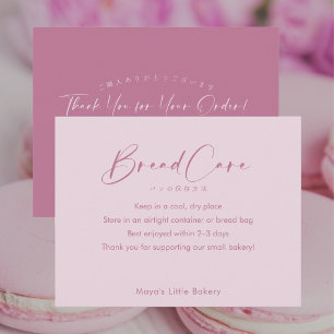 Stoffige Roze Roze Schrift Brood Verzorgingsinstru Bedankkaart