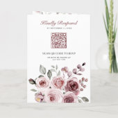 Stoffige Roze Rozen Alles in Eén QR Code Huwelijk (Achterkant)