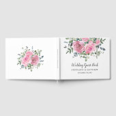 Stoffige roze rozen eucalyptus botanische bruiloft gastenboek (Volledig)