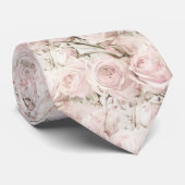 Stoffige roze rozen stropdas (Opgerold)