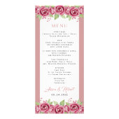 Stoffige roze rozenbloemen BUDGET trouwkaart Reclamekaart (Voorkant)