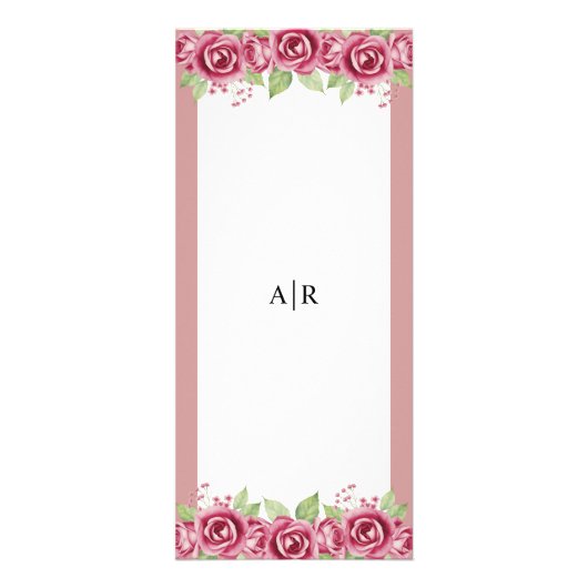 Stoffige roze rozenbloemen BUDGET trouwkaart Reclamekaart (Achterkant)