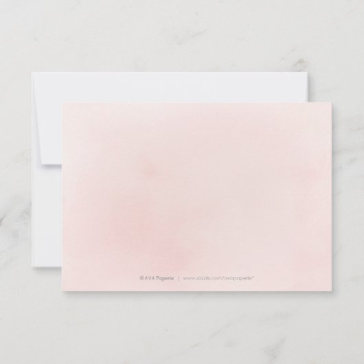 Stoffige roze rustieke boho bloemendank u bedankkaart (Achterkant)