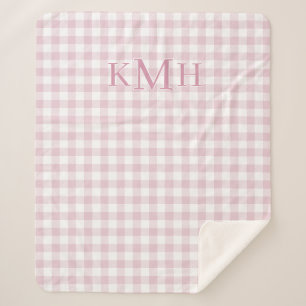 Stoffige Roze Rutlandelijke Monogram Sherpa Deken