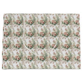 Stoffige Roze Salie Groene Bloemige Bruids Baby Sh Groot Cadeauzakje (Voorkant)