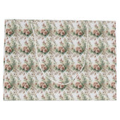 Stoffige Roze Salie Groene Bloemige Bruids Baby Sh Groot Cadeauzakje (Achterkant)