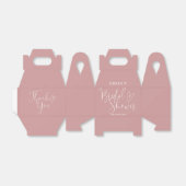 Stoffige Roze Script Calligrafie Bruidsfeest Favor Bedankdoosjes (Uitgevouwen)