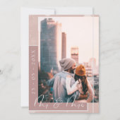 Stoffige Roze Script Foto Save the Date Kaart (Voorkant)