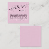 Stoffige Roze Script Voorraad de bar Bruidsdouche Informatiekaartje (Voorkant / Achterkant)