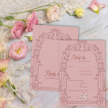 Stoffige Roze Sierlijke Boog Botanisch Trouwantwoo