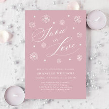 Stoffige Roze Sneeuw in Liefde Bruids Douche Uitno