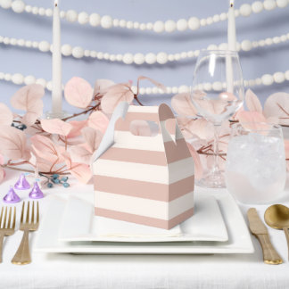 Stoffige Roze Strepen Minimalistische Baby Meisje Bedankdoosjes