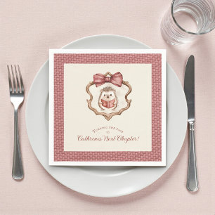 Stoffige Roze Strik Egel Baby Borrelservet Servet